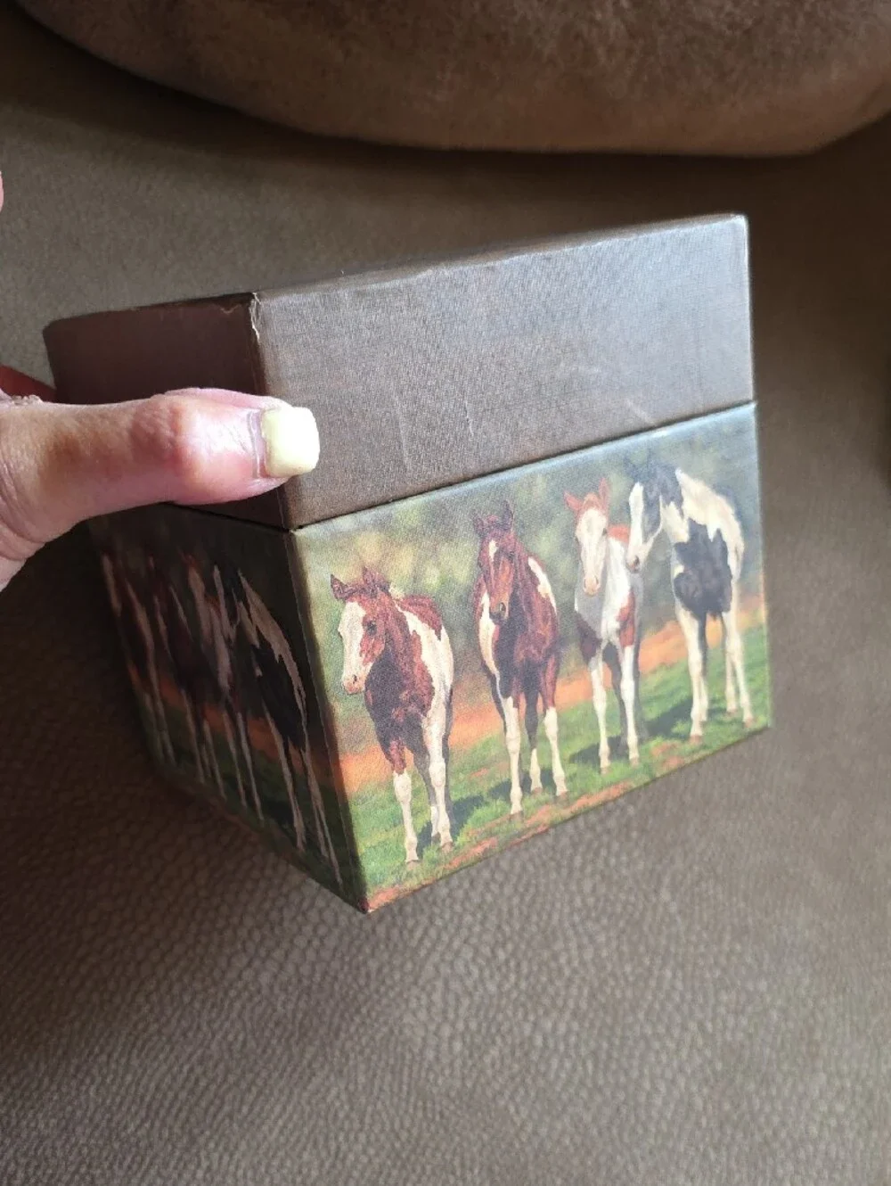 Bob's Boxes: VTG Stacked/ Nesting Storage Boxes w/ Horse Print #4017026